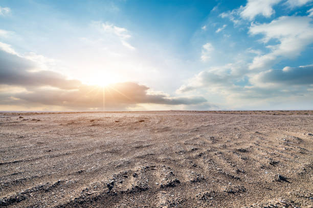 istock Gobi desert sand ground and sky clouds natural landscape 2176870378