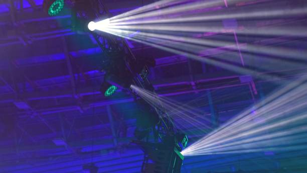 istock High Luminance Stage Disco Lights Casting Colorful Light Beams during Concert Gig Performance in Indoor Sport Arena Stadium 2176872841