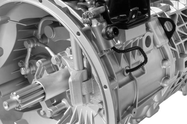 istock Car automatic transmission. Car automatic gearshift isolated on white background. Modern heavy duty automatic transmission of a truck or bus isolated 2176877154