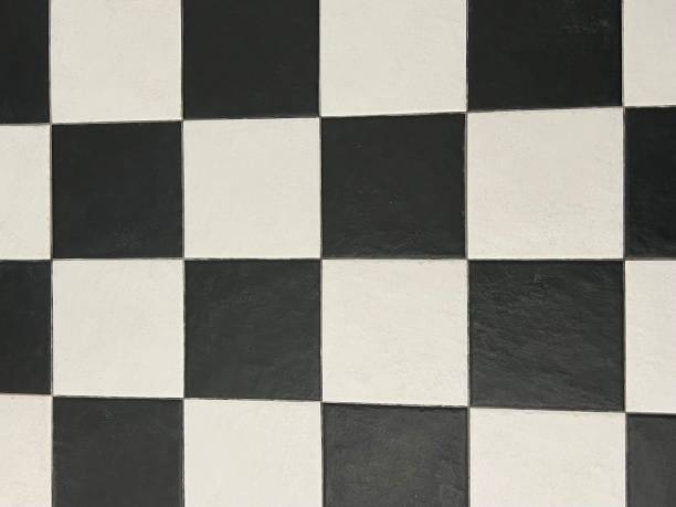 istock Black and white square tiles. Tiles on the floor 2176895557