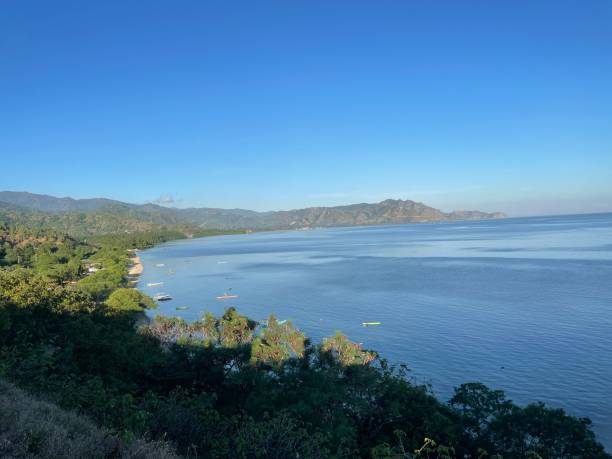 istock Blue sky over the ocean, coastal feature of Timor Leste 2176896697