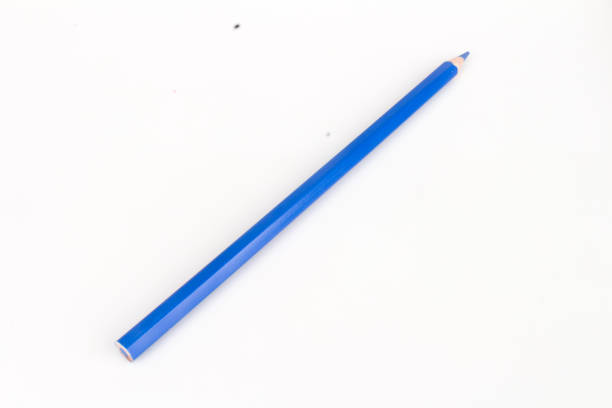 istock Colored pencil blue one isolated on white background 2176899571