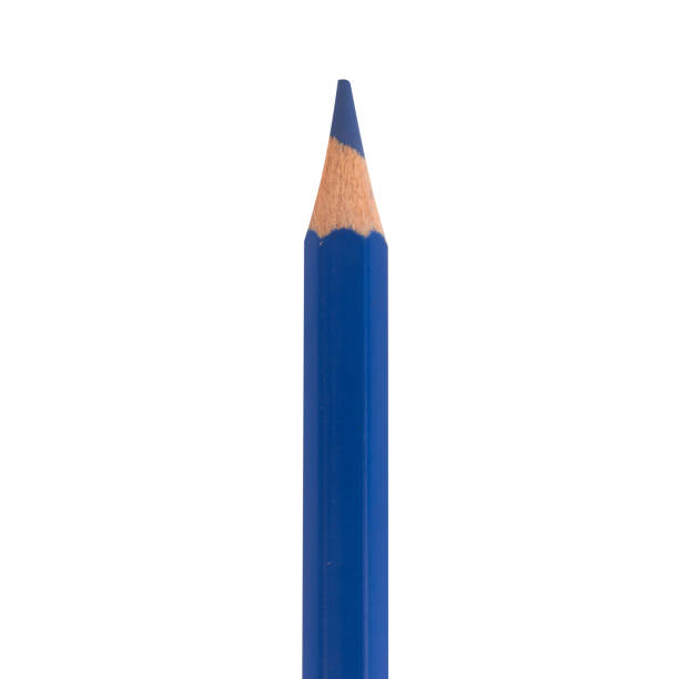istock Colored pencil blue one isolated on white background 2176899574