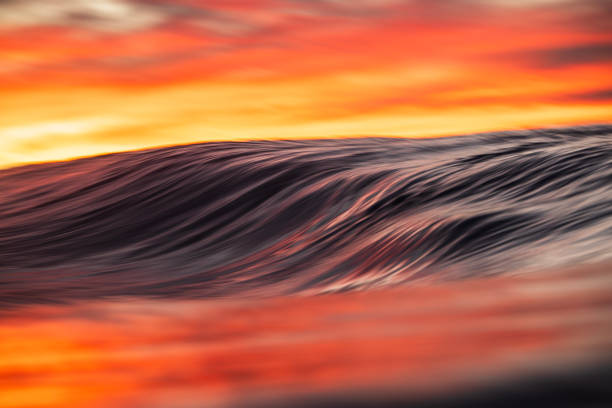istock Slow shutter artistic abstract wave forming in the ocean with dramatic golden light at sunrise 2176900102