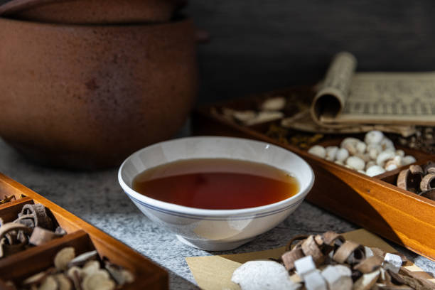 istock Chinese herbal medicine soup in a bowl on table 2176915875