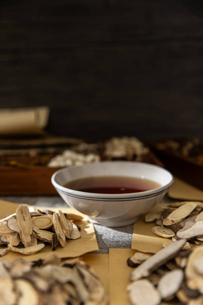 istock Chinese herbal medicine soup in a bowl on table 2176916985