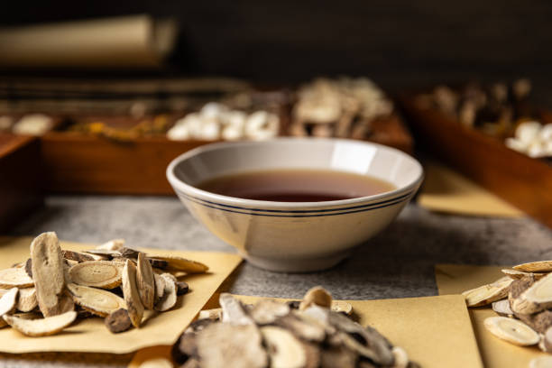 istock Chinese herbal medicine soup in a bowl on table 2176917666