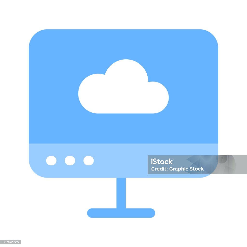 Simple Computer And Cloud Cloud Computing Stock Illustration - Download Image Now - Backup, Cloud ...