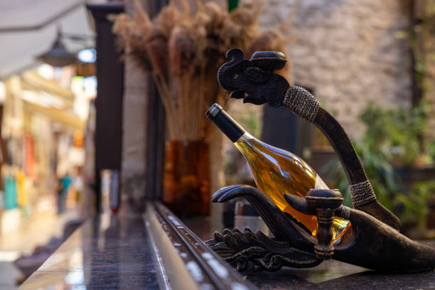 istock the champagne bottle standing on the table 2176931651