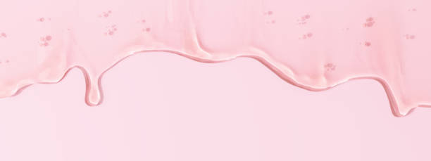 istock Liquid face serum on pink, gel texture, abstract cosmetic 3d rendering background 2176933373