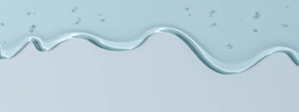 istock Liquid face serum on blue, gel texture, abstract cosmetic beauty product 3d rendering background 2176933462