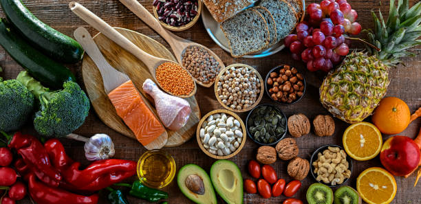 istock Food products representing the DASH diet 2176934394