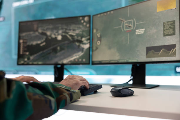 istock Radio operator maintainer monitoring the function of communication gear 2176934480
