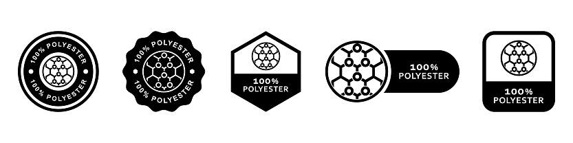 Polyester Material Sign Polyester 100 Percent Vector Signs For Fabric And Clothes Labeling ...