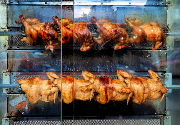 istock Rolled chicken or whole roasted chicken. 2176936667