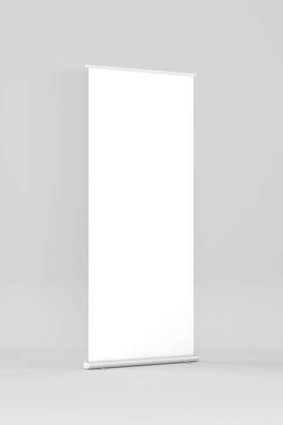 istock Blank Roll up or Standee Mockup on white background - 3D Illustration Render 2176937833
