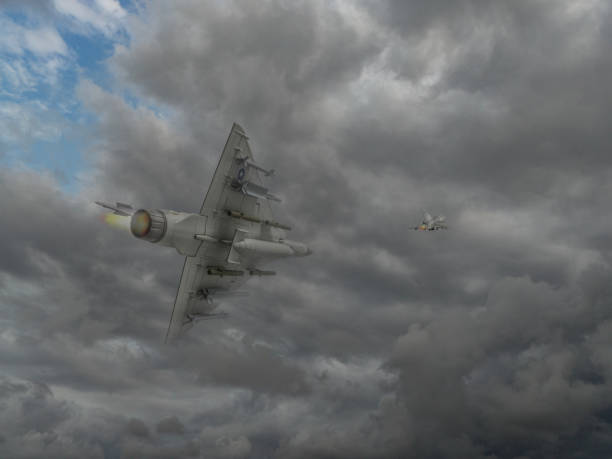 Valdosta, Georgia, USA - July 22, 2014: An A-10C Thunderbolt II at Moody Air Force Base prepares to take off on a hot, summer day as maintenance personnel make final checks on the jet.