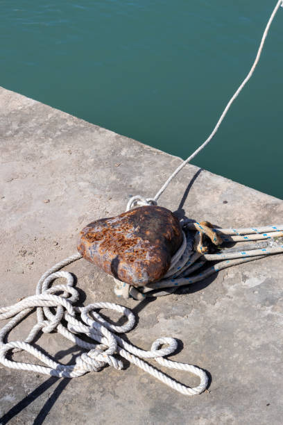 istock Rusted bollard and Ionic sea, Astrakeri, Corfu, Greece 2176963082