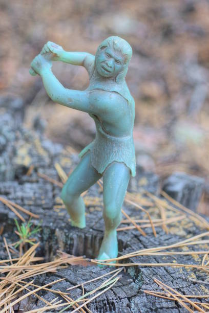 Small old iron angel figurine with copy space