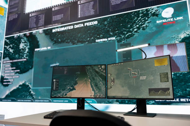 istock Government anti terrorism control room equipped with a big screen 2176972861