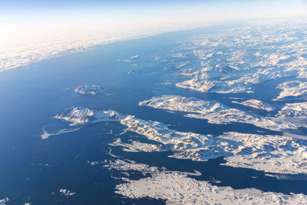 Mountains, Sea, and Clouds Over Greenland