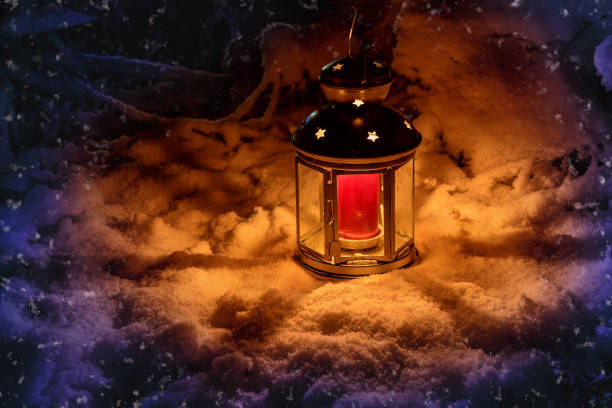 Christmas Lantern with Snowfall