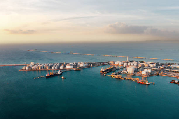 istock Aerial morning sun at world-class oil refinery 2177013998