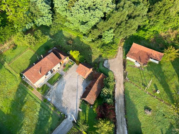 istock View of forests, fields, villages and Zagorje hills, during a panoramic balloon flight over Croatian Zagorje - Croatia (Panoramski let balonom iznad Hrvatskog zagorja - Hrvatska) 2177016882