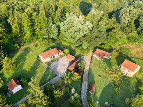 istock View of forests, fields, villages and Zagorje hills, during a panoramic balloon flight over Croatian Zagorje - Croatia (Panoramski let balonom iznad Hrvatskog zagorja - Hrvatska) 2177016891