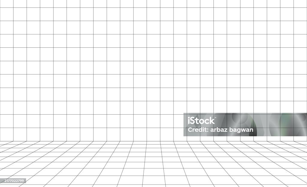 Grid Line For Frame Grid Lines Wireframe 3d Room Perspective Vector Background Stock ...