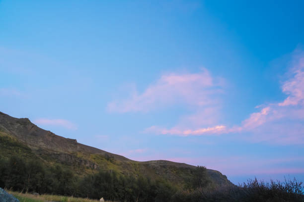 Beautiful sunset sky in southern Iceland