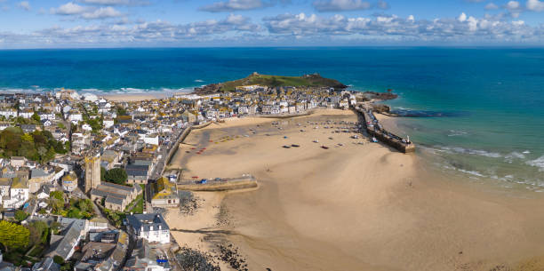 istock Panoramic Aerial View of St Ives Harbour in Cornwall, UK 2177037518