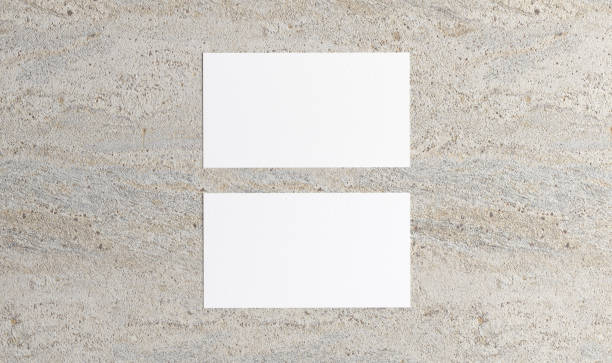 istock Empty horizaontal card mockup on stone background 2177038620
