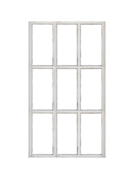 istock A large vertical white wooden window with many sections inside is isolated. 2177045988