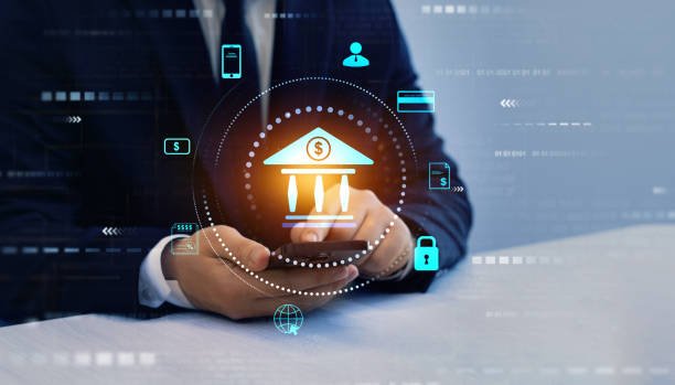 istock Online banking and digital marketing technology. Financial digital innovation technology. Finance and banking networking. Customer network connection and cyber security. 2177046212