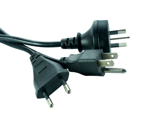 istock Power plug for electronic devices isolated on white background with clipping path. 2177059960