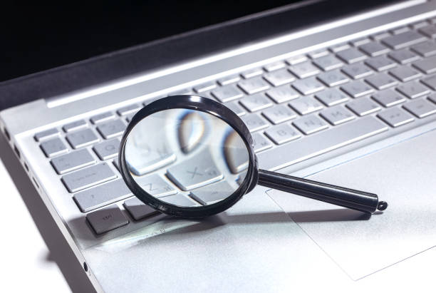 istock SEO search concept with keyword optimization on a website. Laptop and keyboard used for business 2177064668