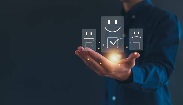 istock Customer Experience Concept, Best Excellent Services Rating for Satisfaction present by Hand of Client Showing excellent Review, feedback, good. 2177067520