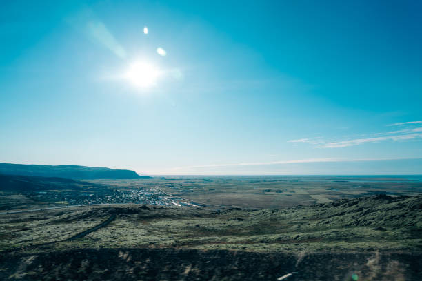Beautiful landscape seen from a bus at Iceland
