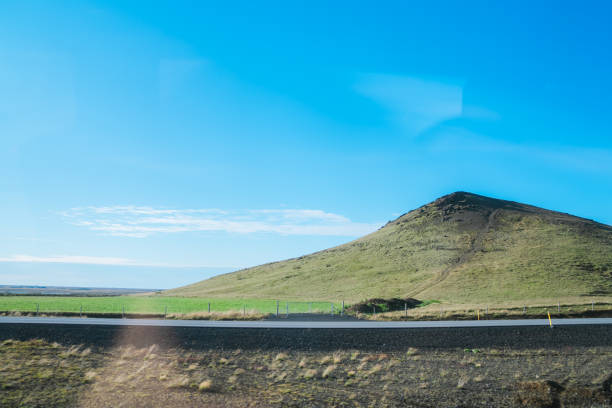 Beautiful landscape seen from a bus at Iceland