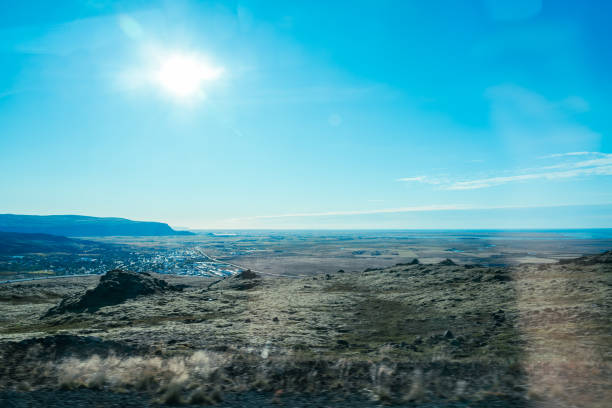 Beautiful landscape seen from a bus at Iceland