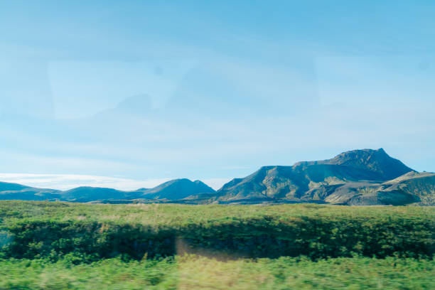 Beautiful landscape seen from a bus at Iceland