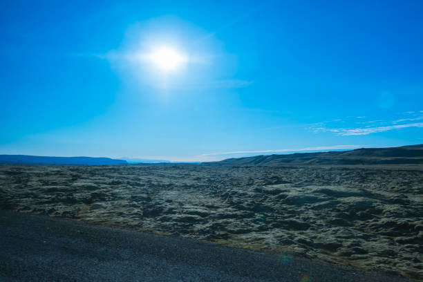 Beautiful landscape seen from a bus at Iceland