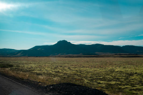 Beautiful landscape seen from a bus at Iceland