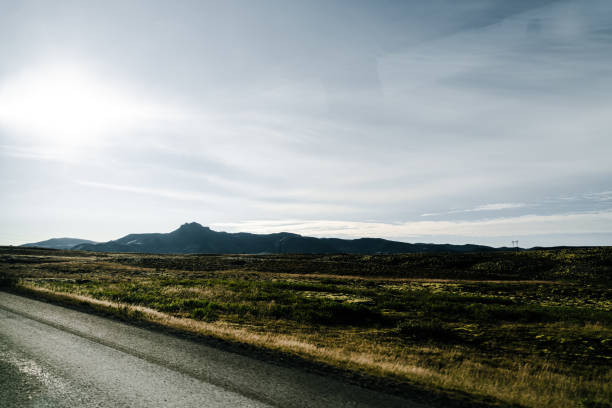 Beautiful landscape seen from a bus at Iceland