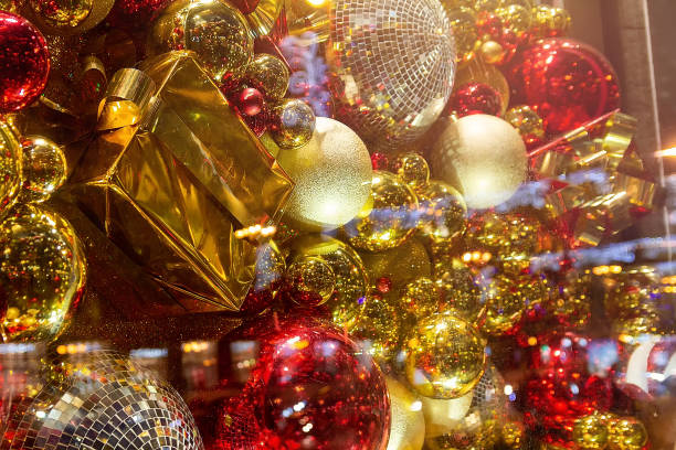 istock Christmas decoration hanging on a store window 2177071261
