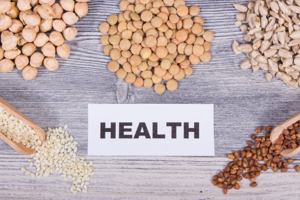 istock Healthy ingredients containing vitamin B9 and minerals. Nutritious eating 2177072118