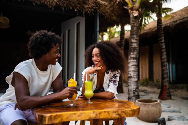 istock Pleasant conversation at the beach bar 2177073049