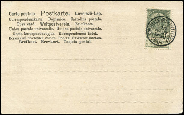 istock a vintage blank postcard sent from Brussels, Belgium in 1900s,  good prop for any usage for any mail delievery situation of that age. 2177074185