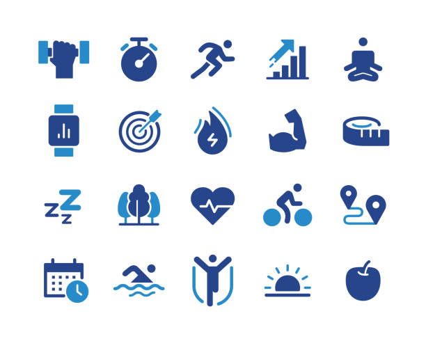 Sport and Fitness Icons - Classic Graphic Series Sport and Fitness Icons - Classic Graphic Series fitness-center-icon stock illustrations